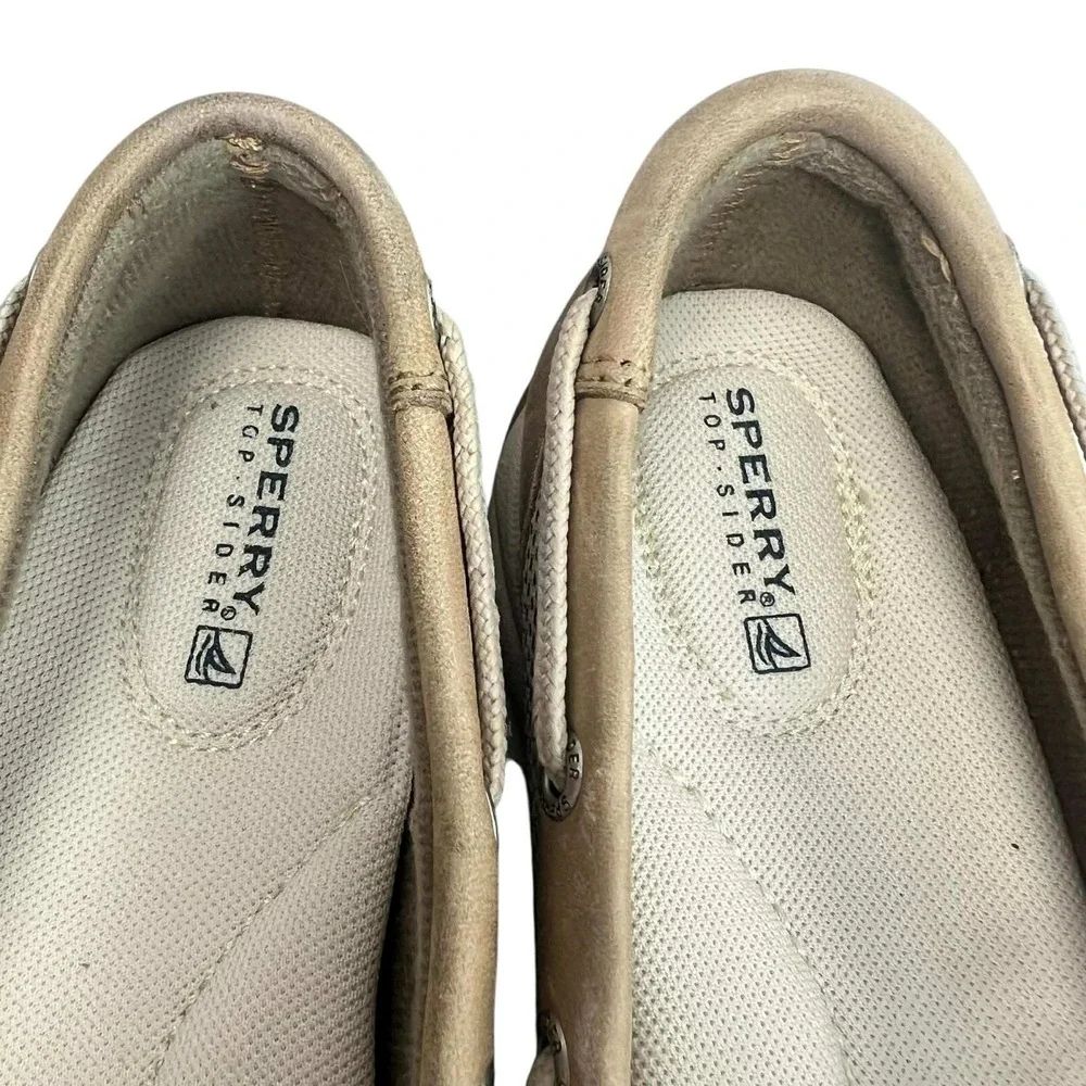 Sperry‎ Top Sider Boat Shoes Tan Leather Mesh Comfort Women's Size 8.5